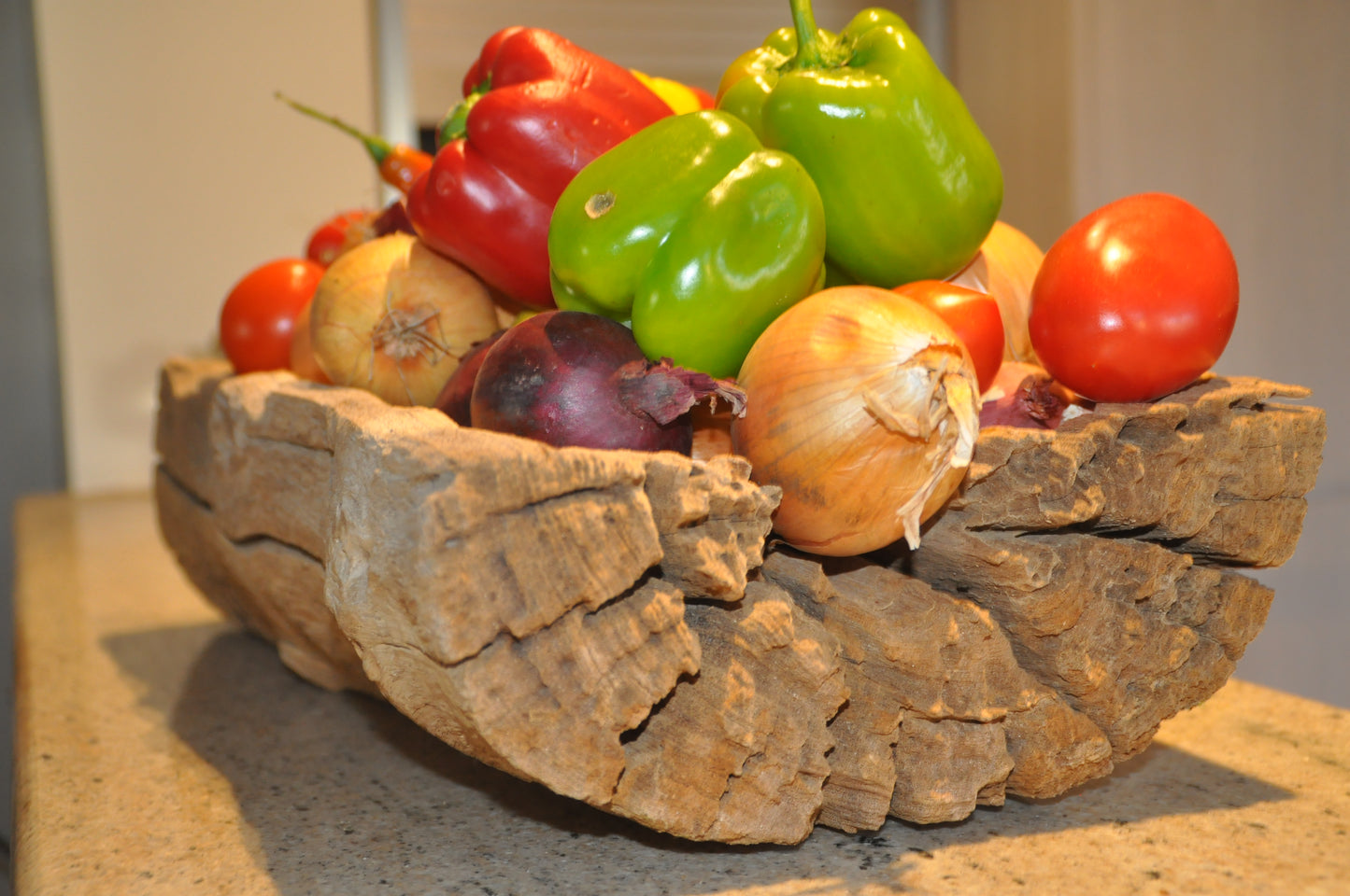 Tropical wooden mortar