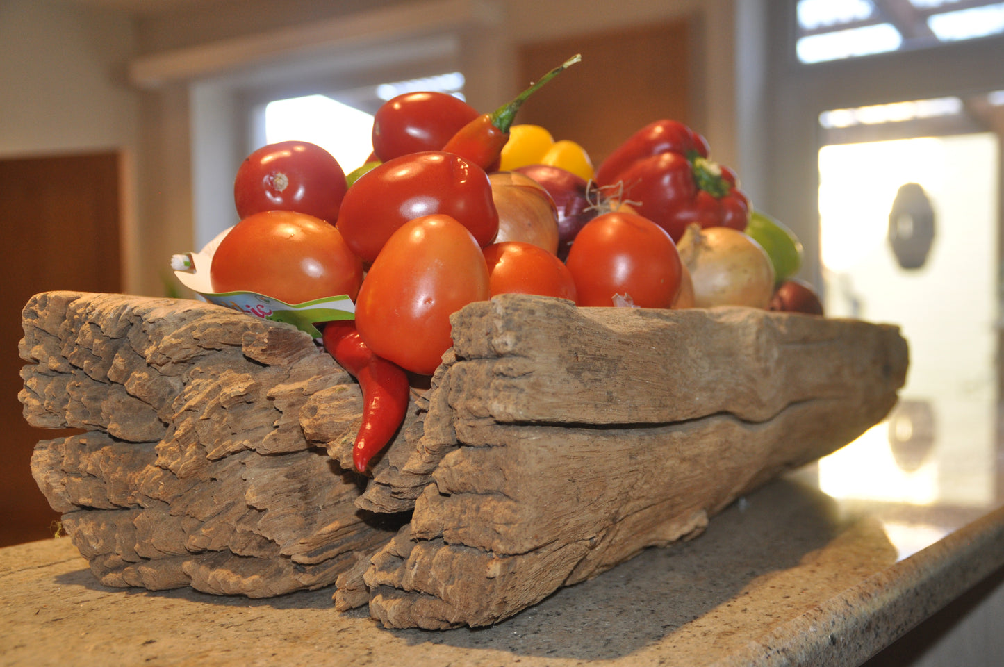 Tropical wooden mortar