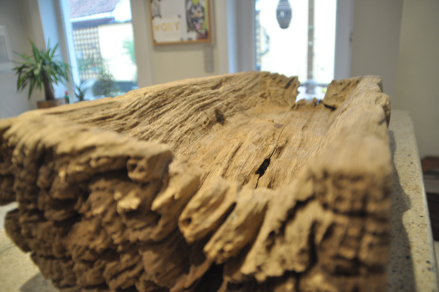 Tropical wooden mortar