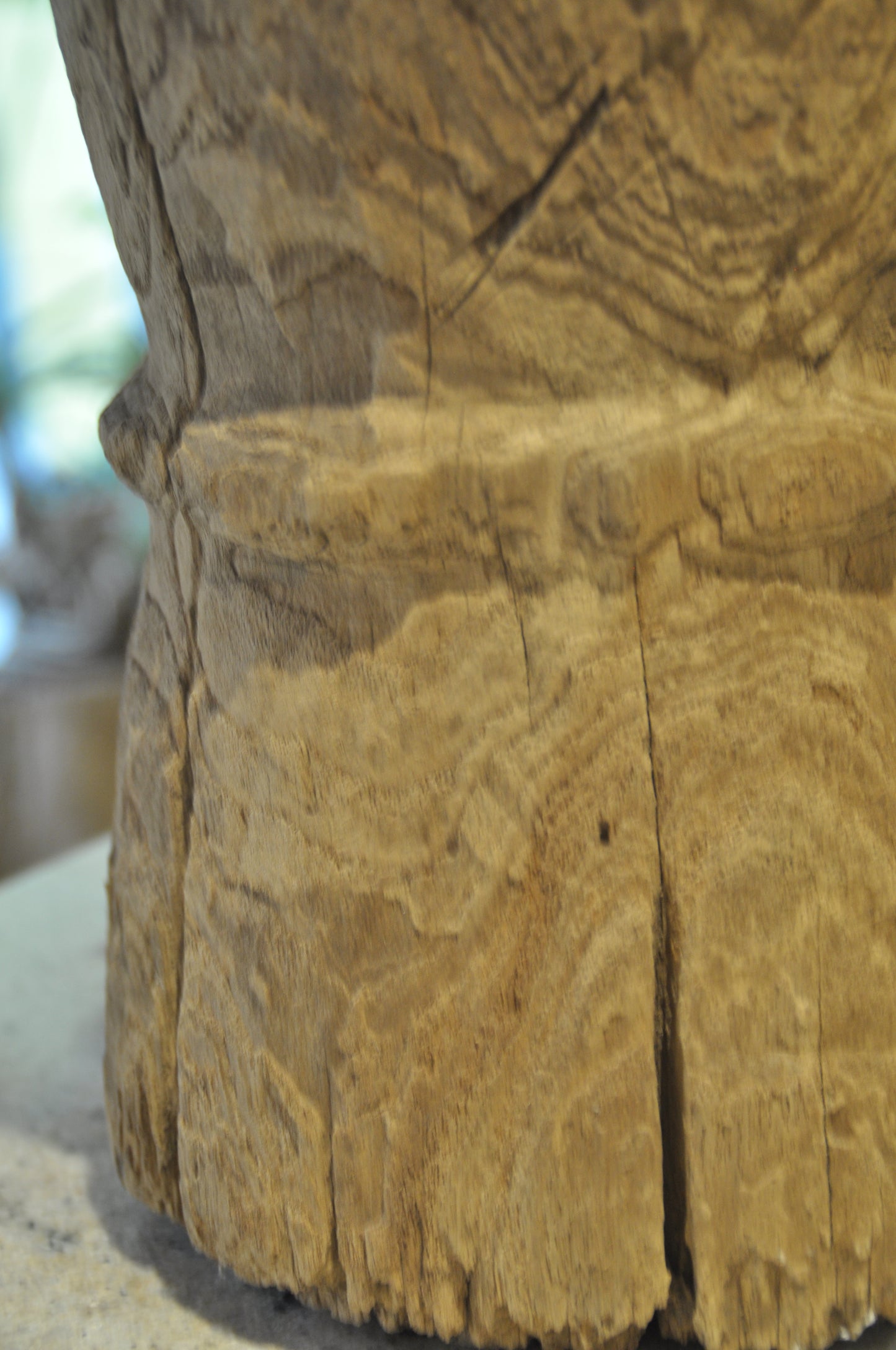 Tropical wooden mortar