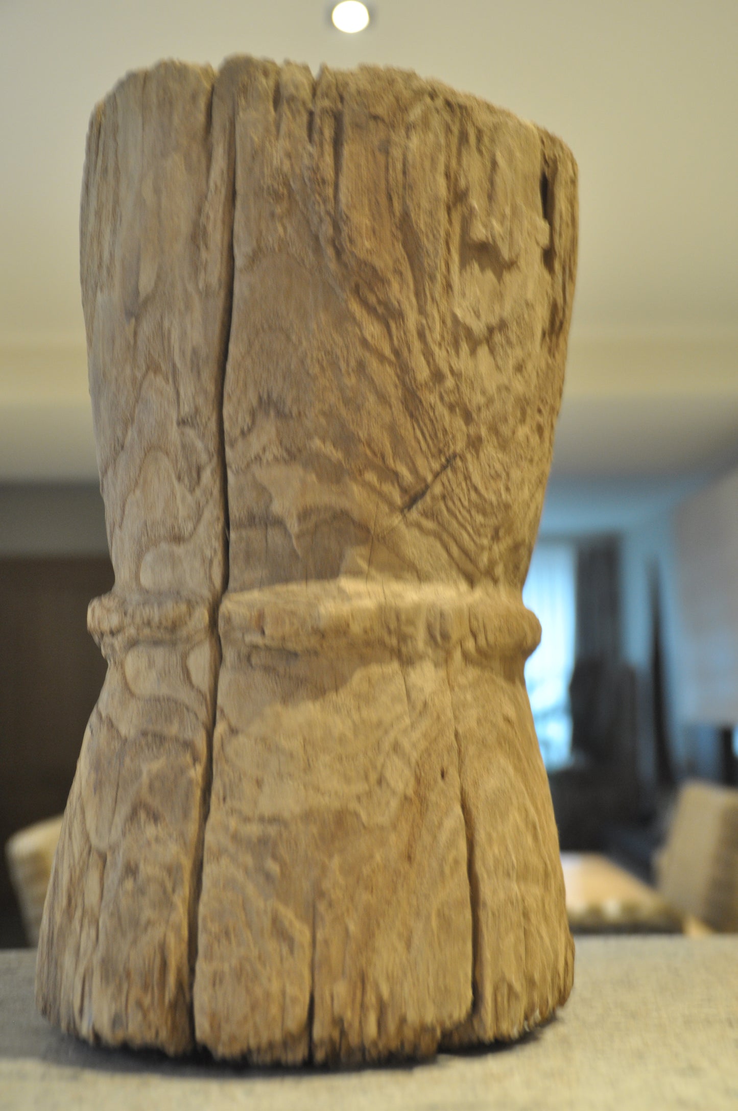 Tropical wooden mortar