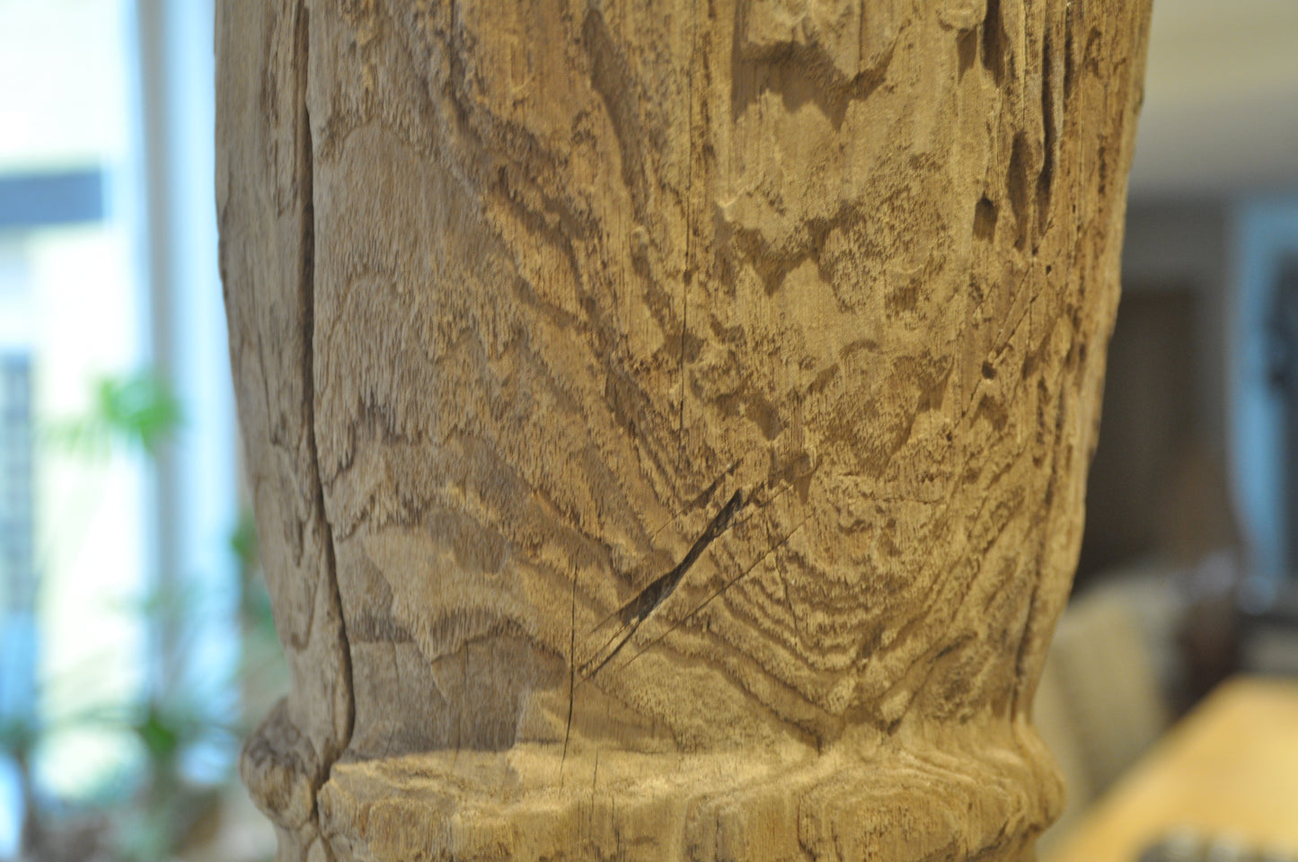 Tropical wooden mortar