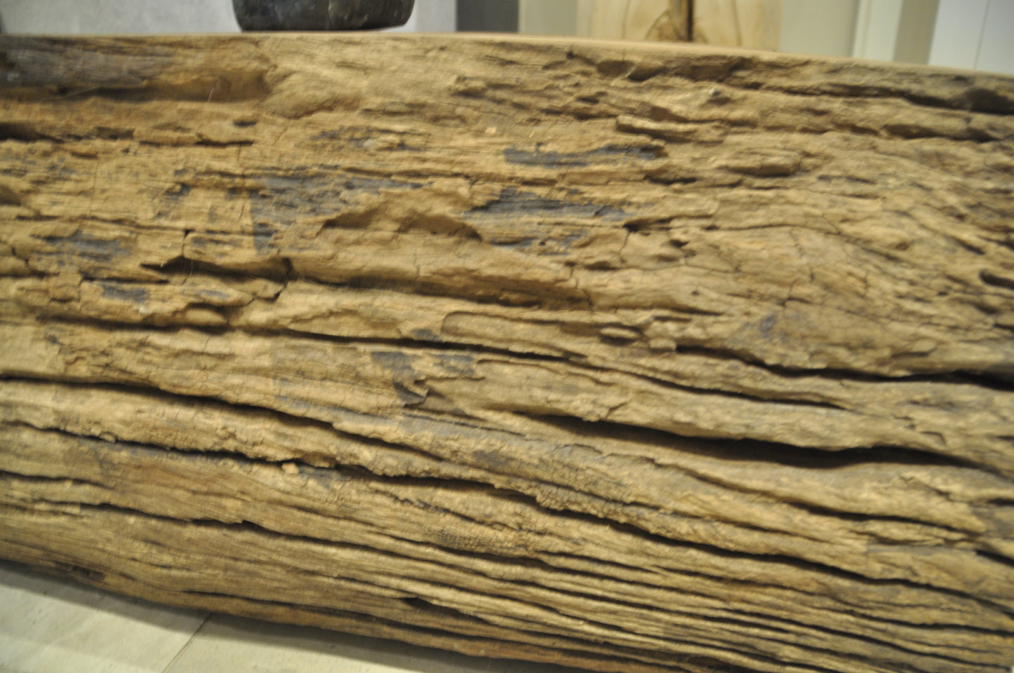 Coffee table out of a massive piece of teak tree