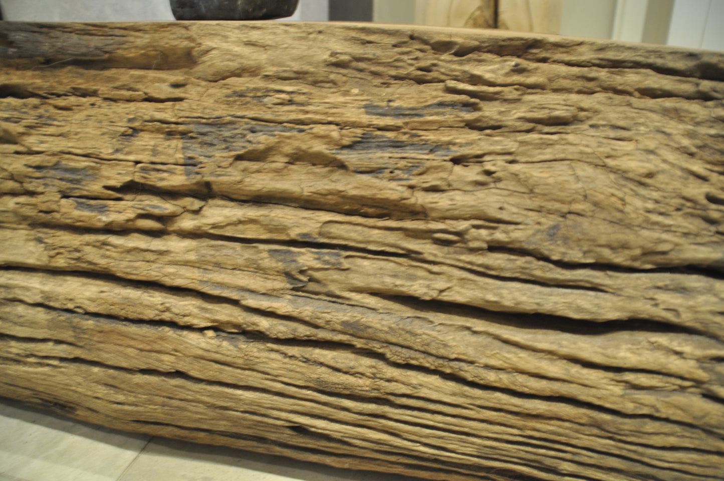 Coffee table out of a massive piece of teak tree