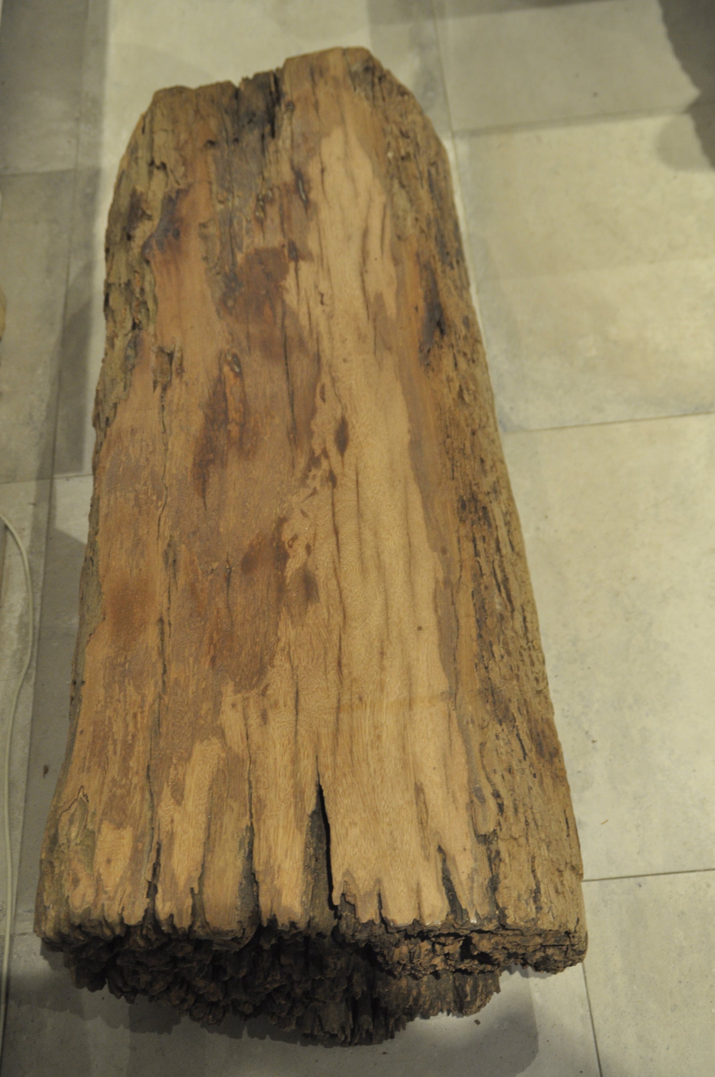 Coffee table out of a massive piece of teak tree