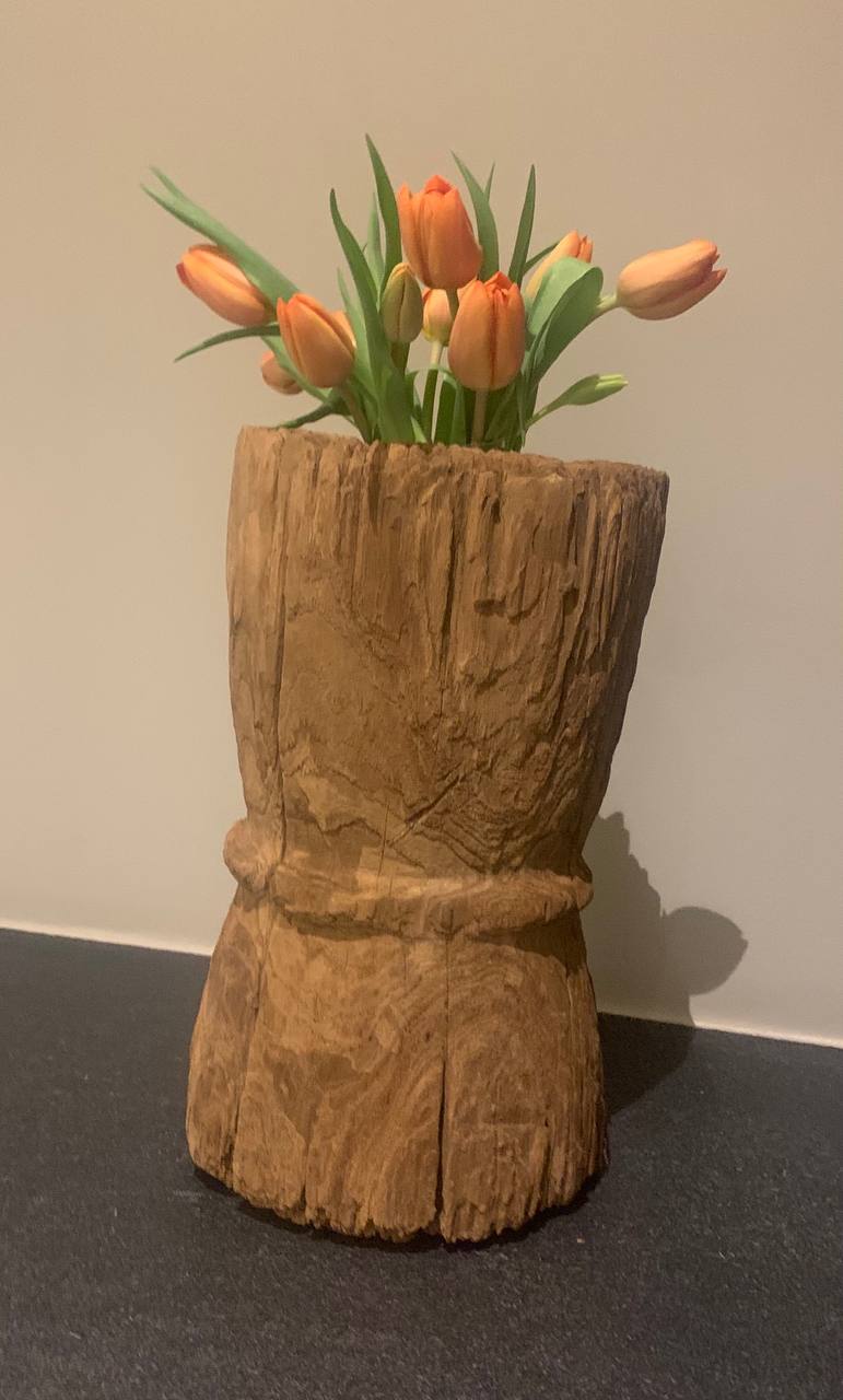 Tropical wooden mortar