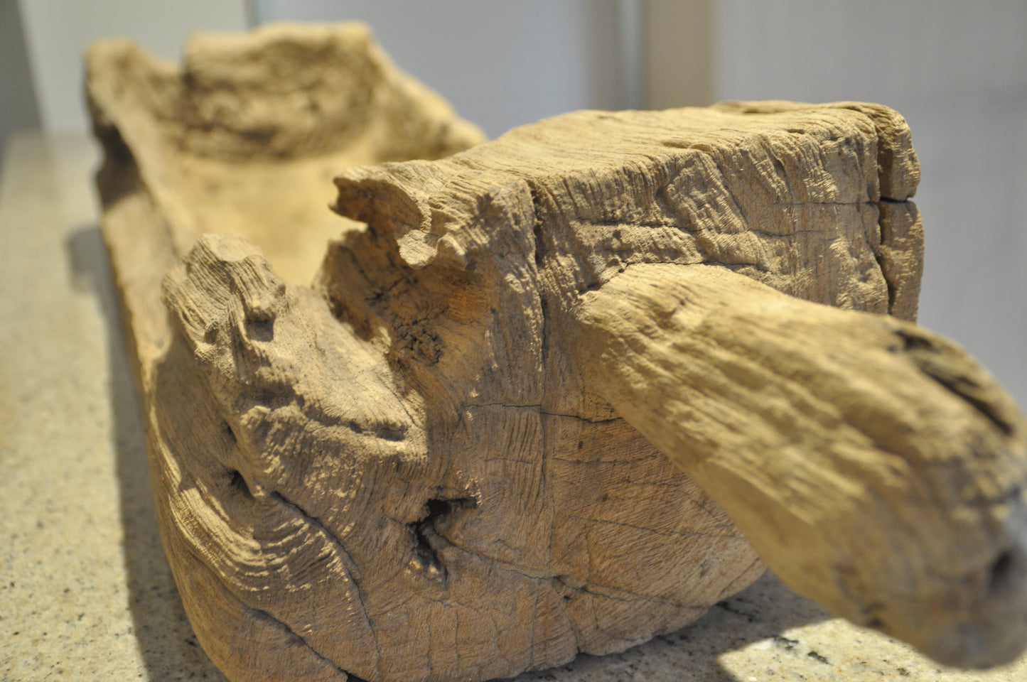 Ancient tropical mortar with handle