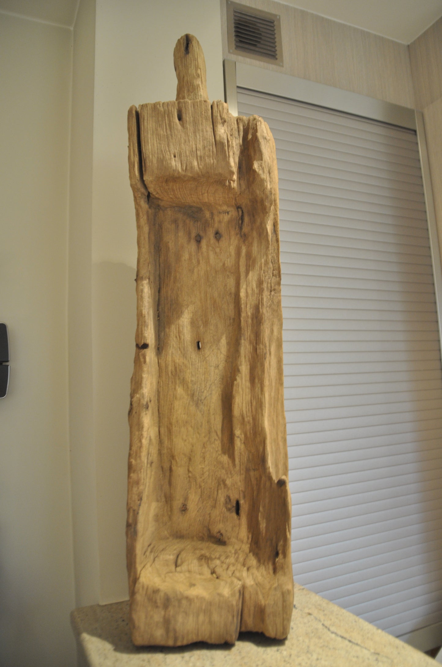 Ancient tropical mortar with handle